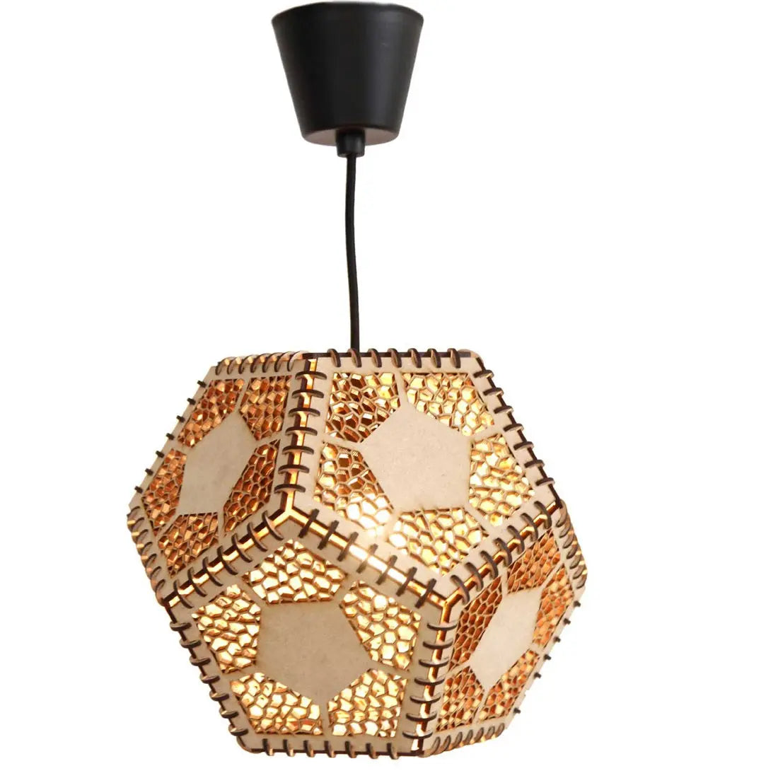 Cubist Hexagon Moroccan Hanging Light – Handcrafted Brass Pendant Ceiling Light for Living Room, Bedroom & Home Décor Attractive Sister