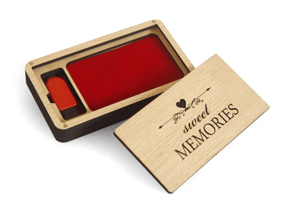 Wooden Pen Drive Organizer Box with Cover & Compartments - Stylish Storage Solution Attractive Sister