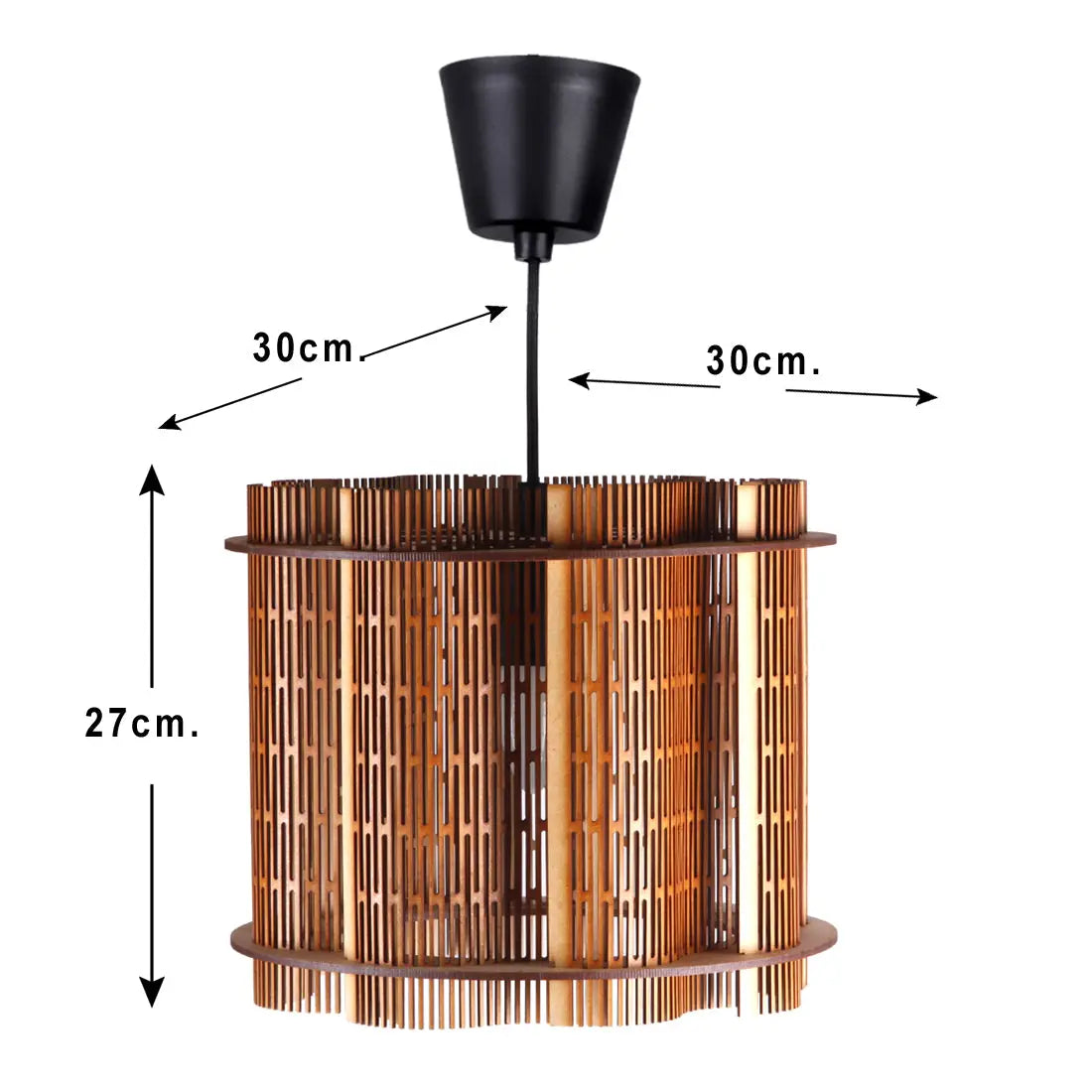 Wooden Hanging Pendant Light | Ceiling Decorative Chandelier Lamp for Dining Room, Living Room, Bedroom | Modern Rustic Ceiling Light Fixture Attractive Sister
