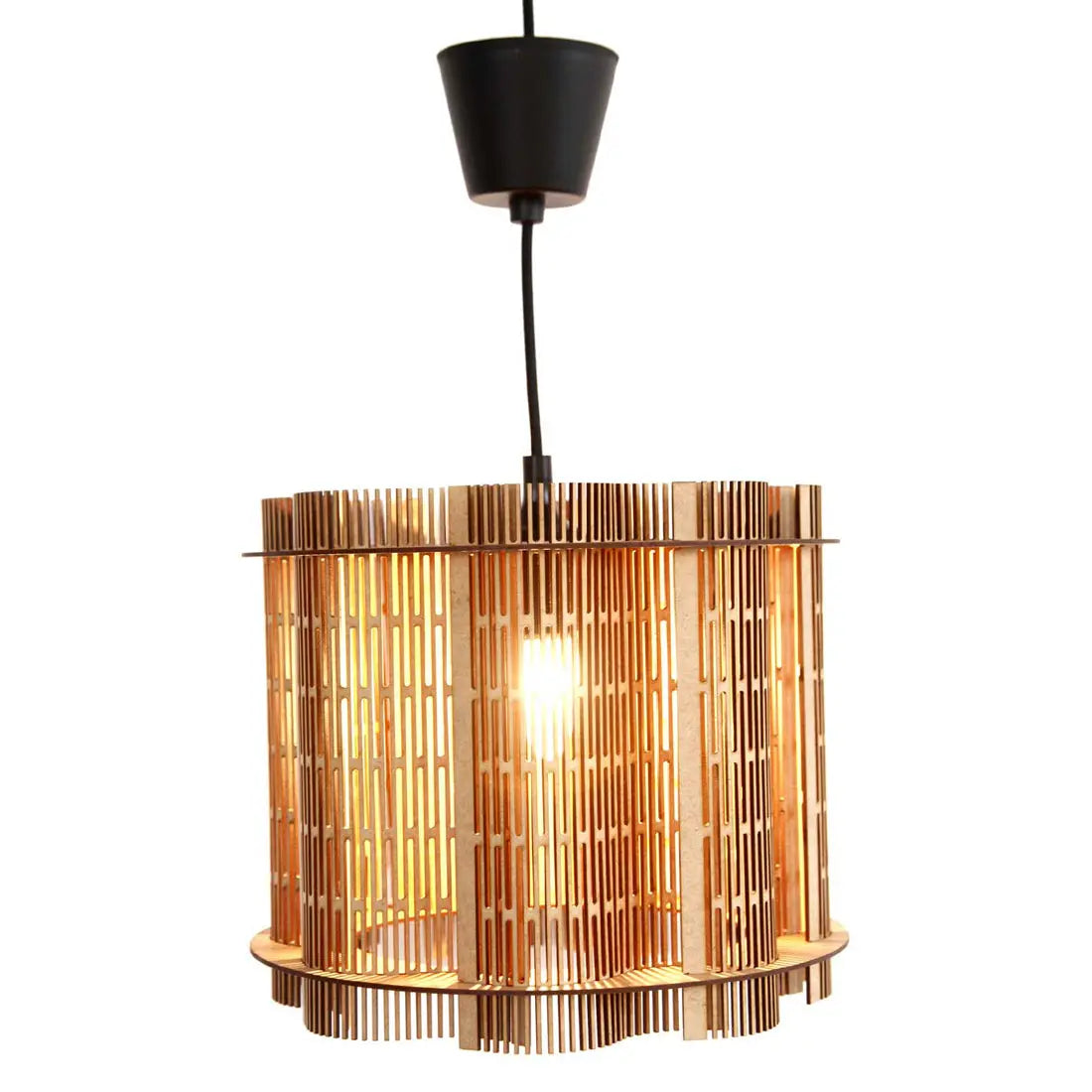 Wooden Hanging Pendant Light | Ceiling Decorative Chandelier Lamp for Dining Room, Living Room, Bedroom | Modern Rustic Ceiling Light Fixture Attractive Sister