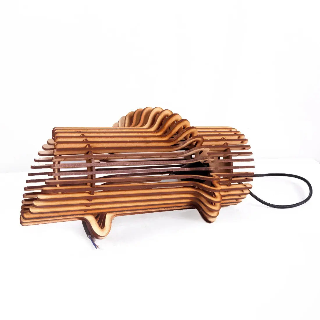 Handcrafted Wood Pendant Light (L 39 cm, W 20 cm) – Decorative Wooden Lamp Shade for Kitchen Island & Home Lighting, E27 Base Attractive Sister
