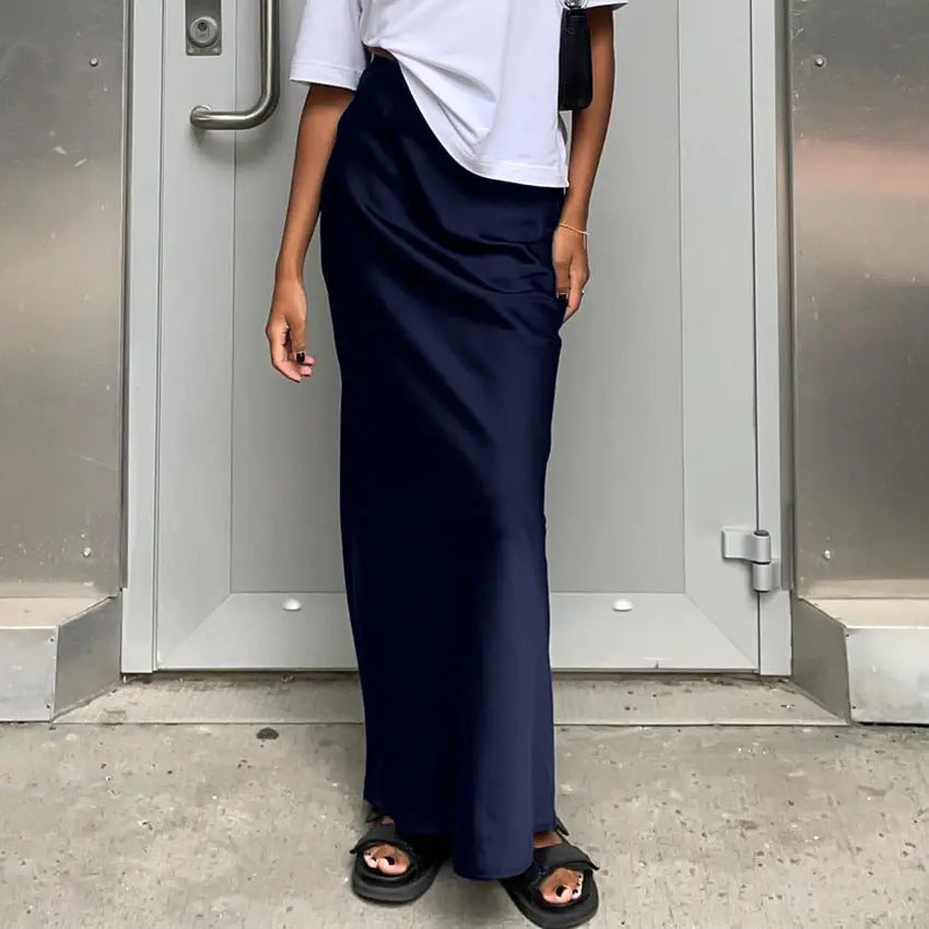 Women's Fashion Casual Satin Ice Silk Skirt CJ