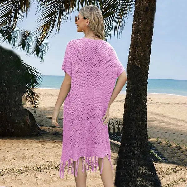 Ladies Tassel Hollow Sweater Loose Plus Size Blouse CJ