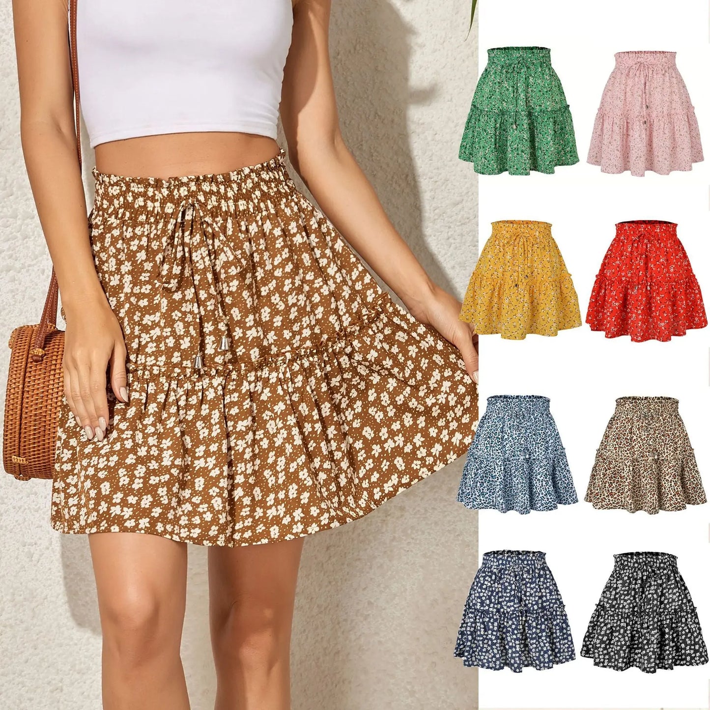 Women's High Waist Fashion Printed Small Floral CJ