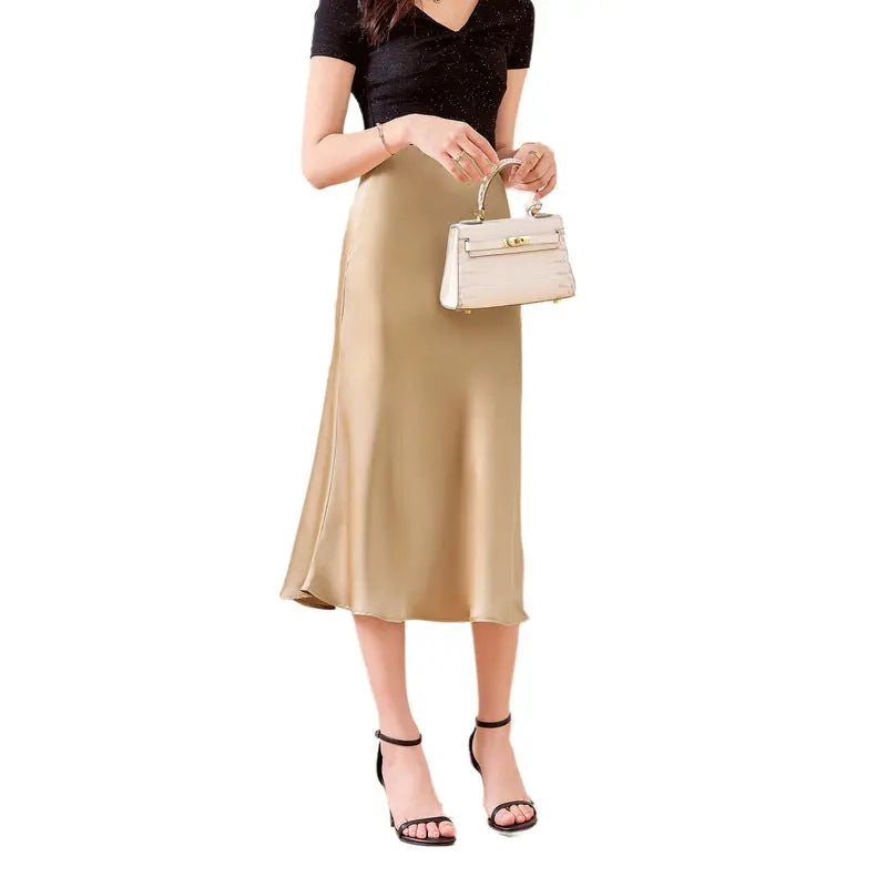 Satin Skirt Women's Glossy Slimming Silk eprolo