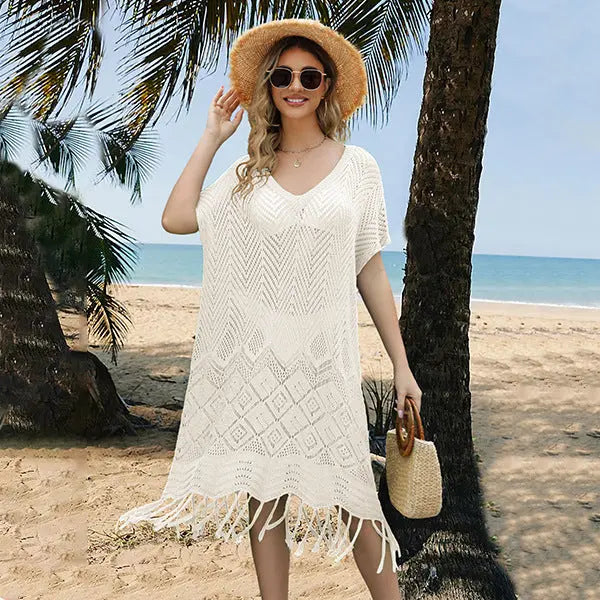 Ladies Tassel Hollow Sweater Loose Plus Size Blouse CJ