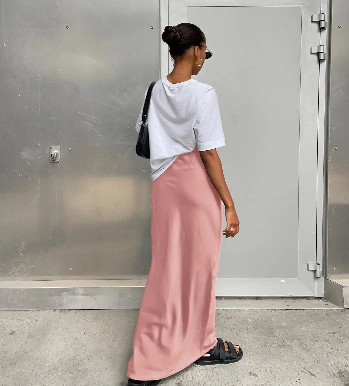 Women's Fashion Casual Satin Ice Silk Skirt CJ