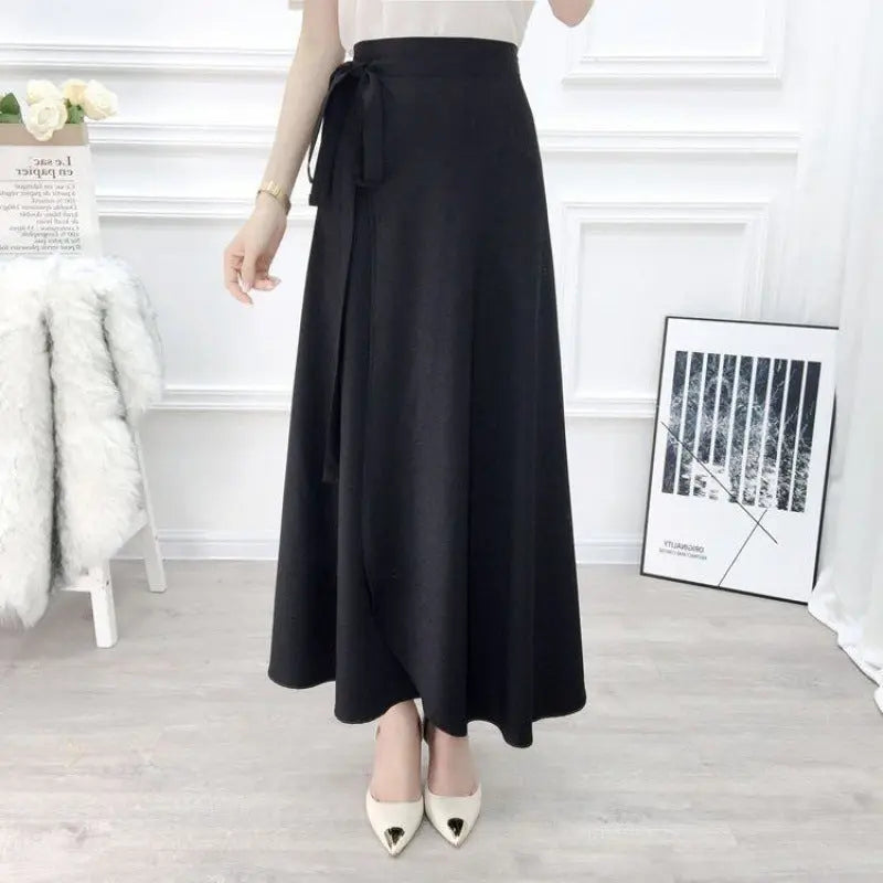 Sun-proof Skirt Chiffon Half-length High Waist A- Line With Lining CJ