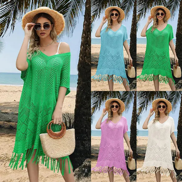 Ladies Tassel Hollow Sweater Loose Plus Size Blouse CJ