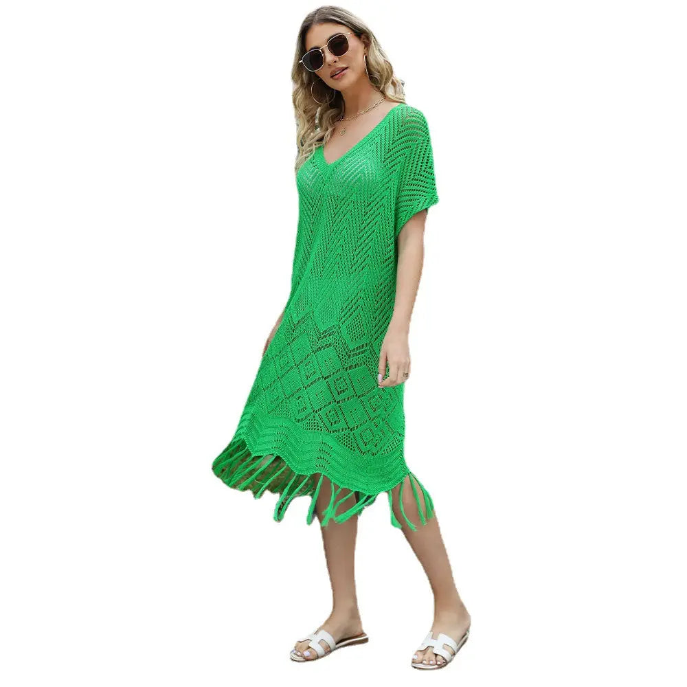 Ladies Tassel Hollow Sweater Loose Plus Size Blouse CJ