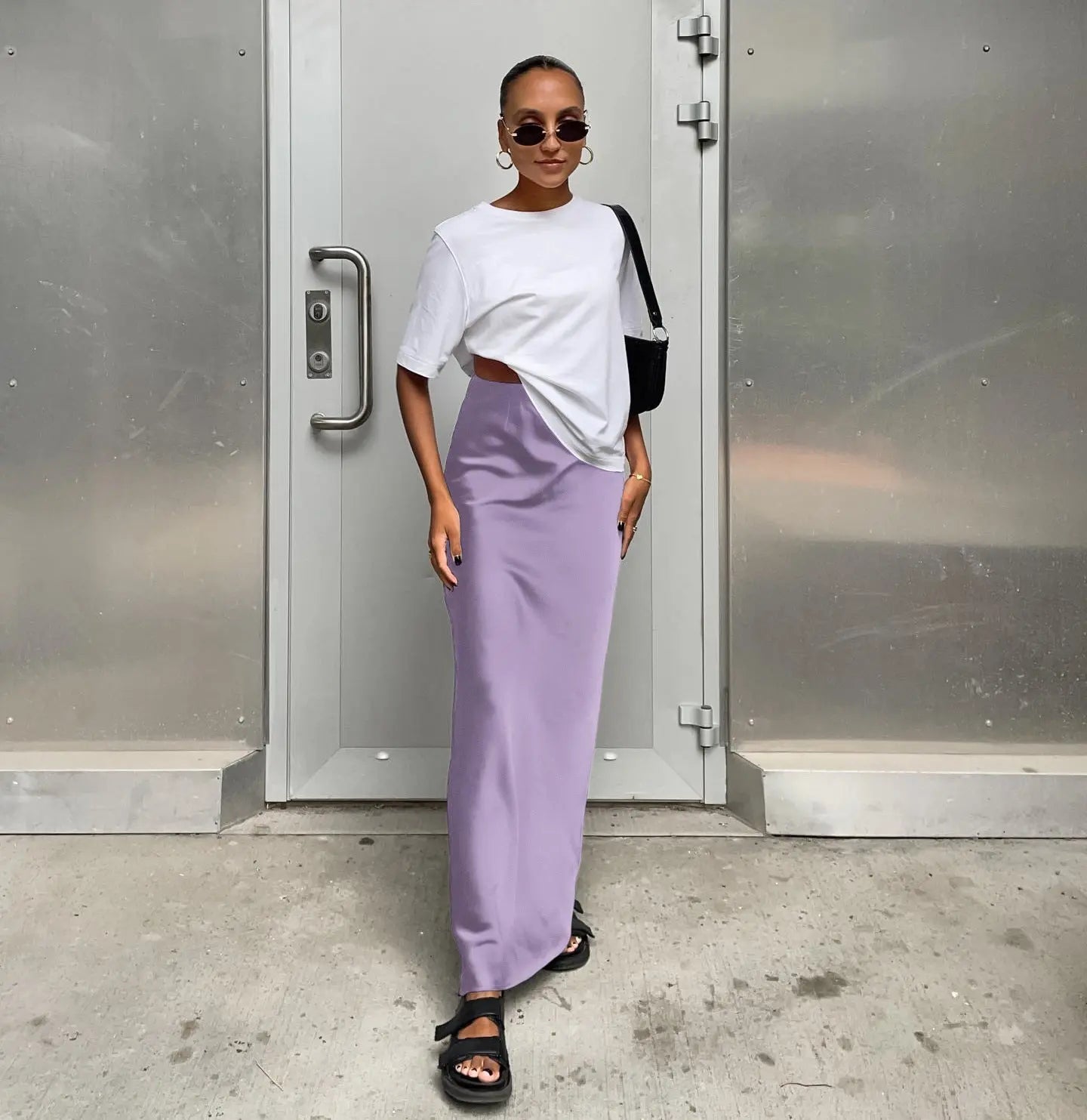 Women's Fashion Casual Satin Ice Silk Skirt CJ