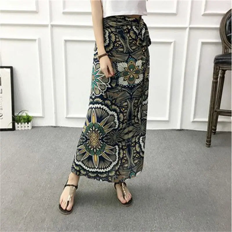 Sun-proof Skirt Chiffon Half-length High Waist A- Line With Lining CJ