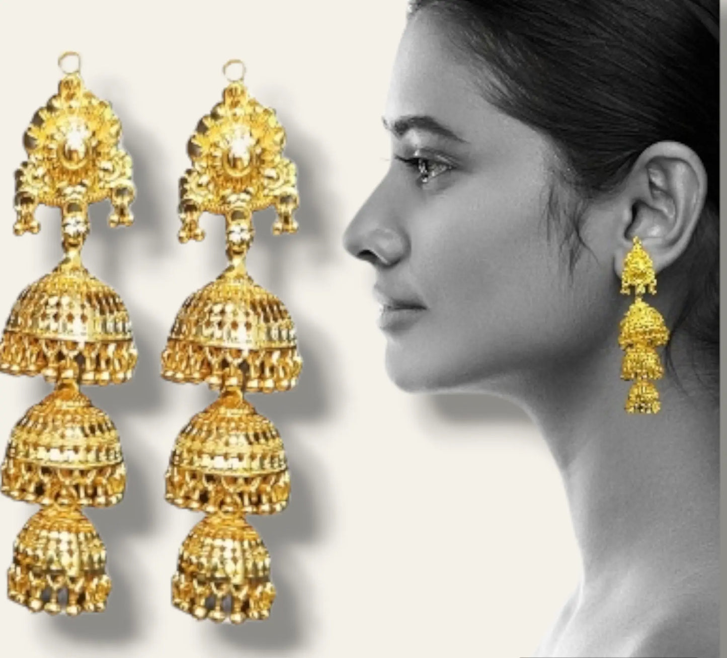 Attractive Sister Bridal Bliss Ethereal Elegance Gold plated Earrings | Handcrafted Wedding Jewelry Attractive Sister