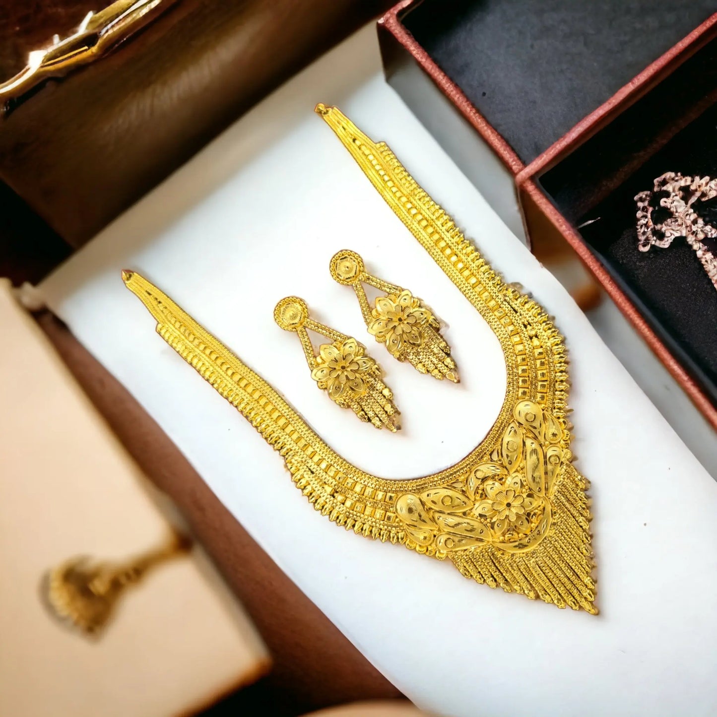 Handmade Gold-Plated Long haram Necklace with Intricate Workmanship - Attractive Sister