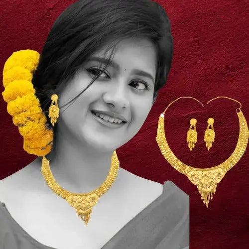 Exquisite one-gram gold-plated choker set , perfect for gifting Attractive Sister