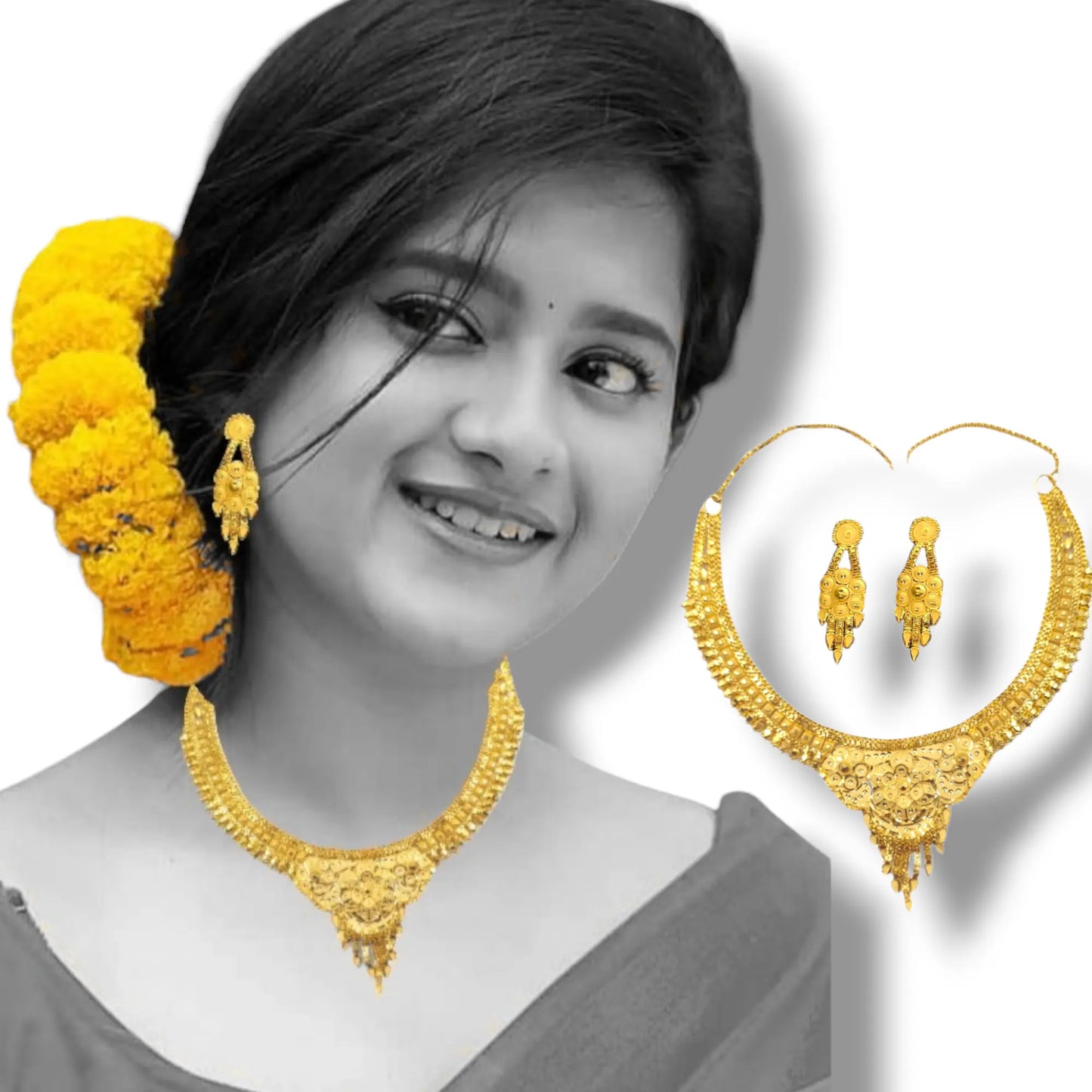 Exquisite one-gram gold-plated choker set , perfect for gifting Attractive Sister