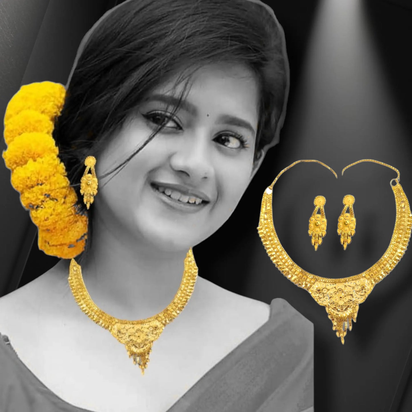 Exquisite one-gram gold-plated choker set , perfect for gifting Attractive Sister