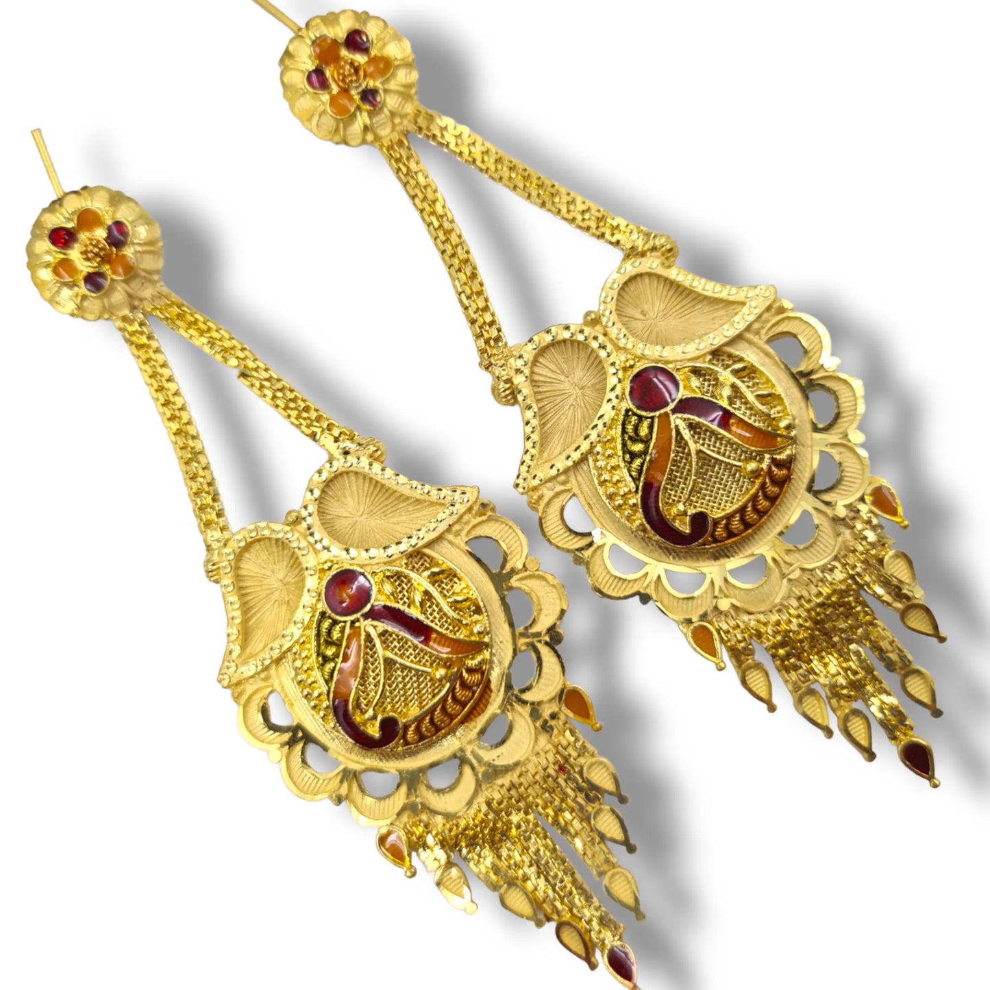 Glamorous Gold Plated Earrings with Sparkling Crystal,22k Gold Plated Earrings with Stunning Crystal Luxury Gold Plated Earrings Attractive Sister