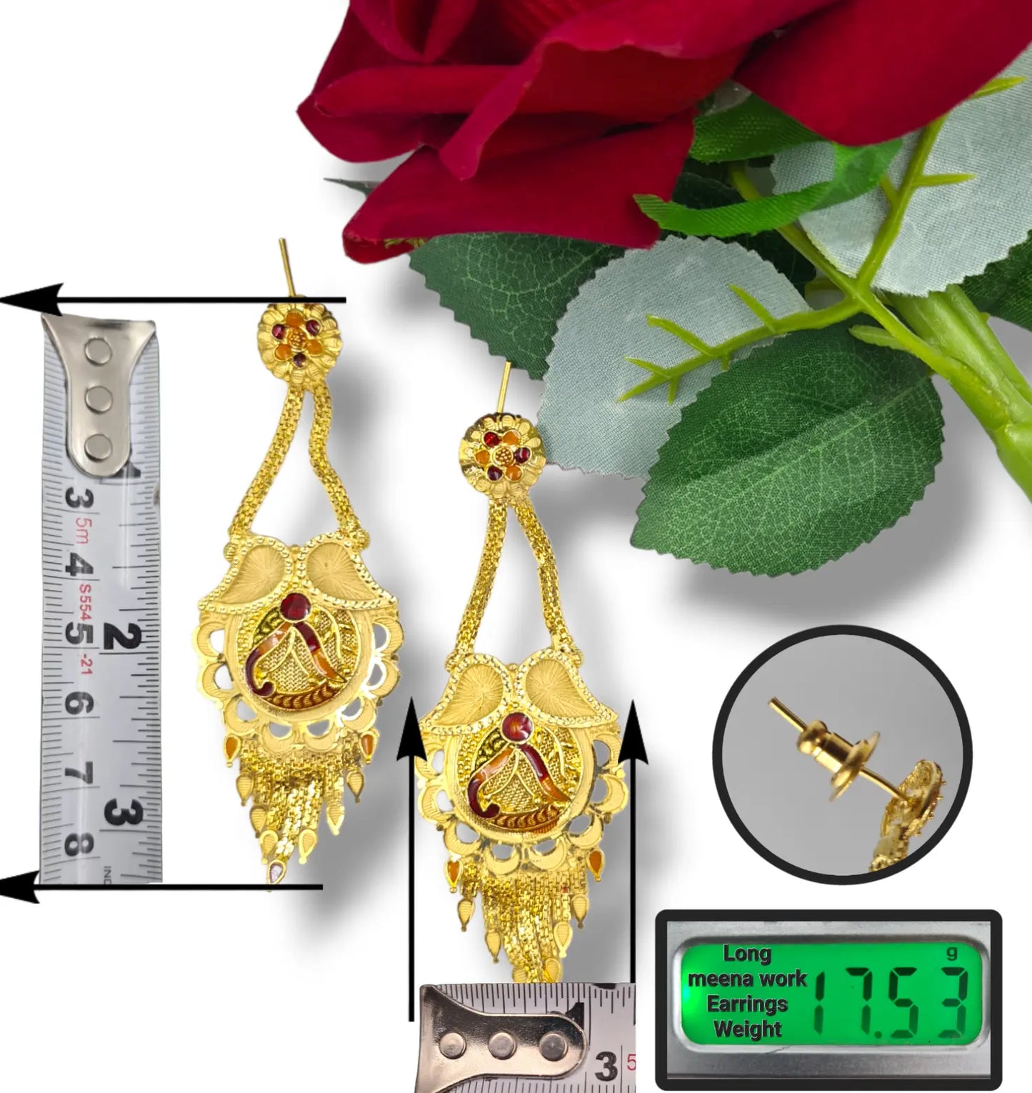 Glamorous Gold Plated Earrings with Sparkling Crystal,22k Gold Plated Earrings with Stunning Crystal Luxury Gold Plated Earrings Attractive Sister