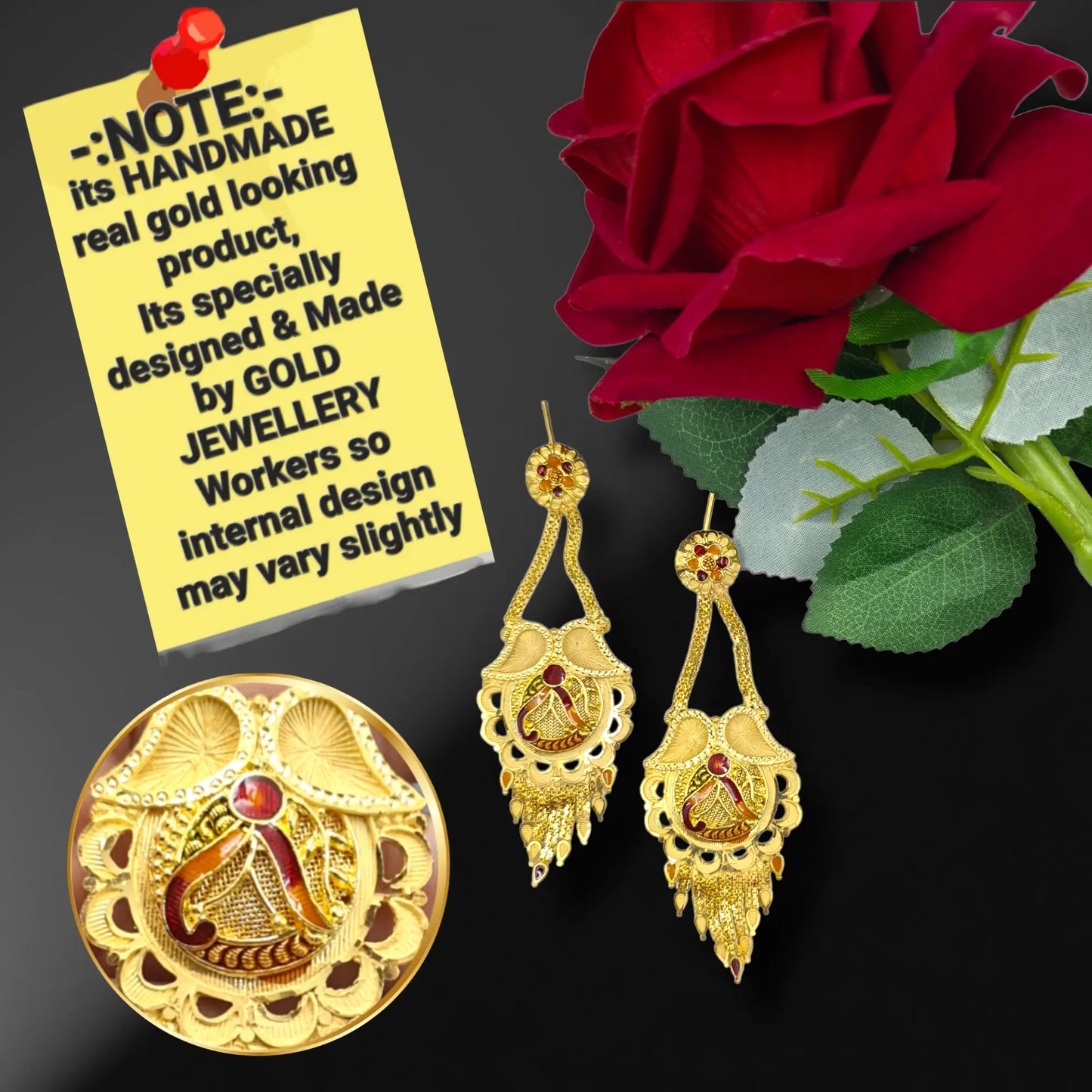 Glamorous Gold Plated Earrings with Sparkling Crystal,22k Gold Plated Earrings with Stunning Crystal Luxury Gold Plated Earrings Attractive Sister