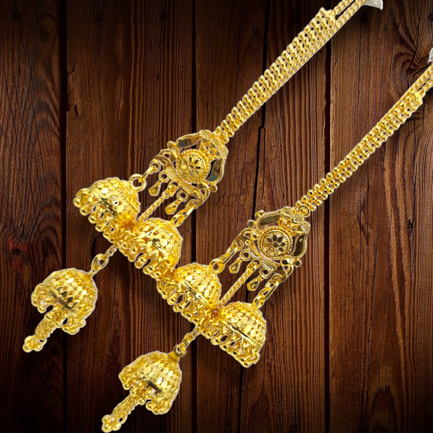 "Exclusive Handmade Multilayer Gold Chandelier Earrings | One Gram Gold-Plated Jewelry for Weddings and Special Occasions" Attractive Sister