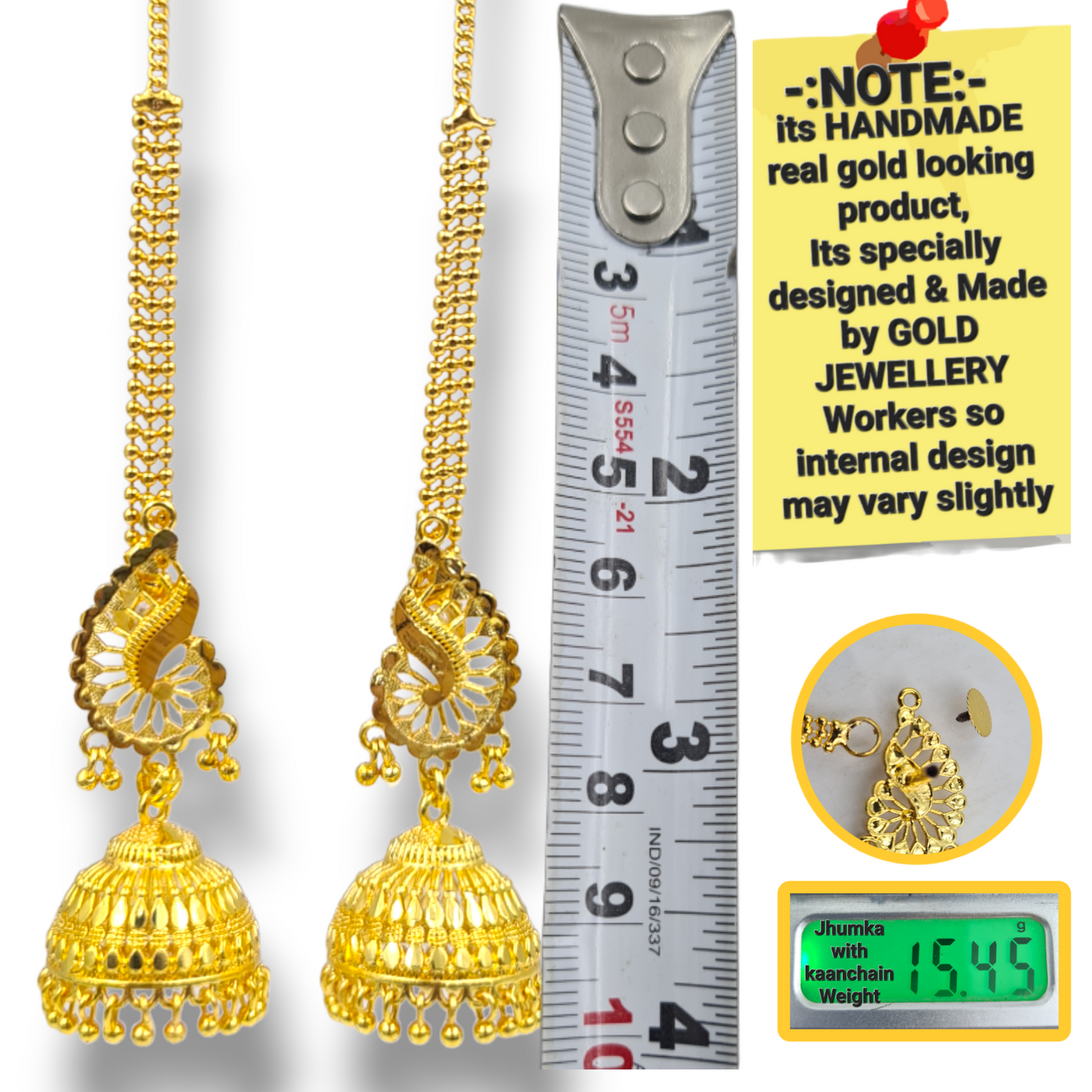 Opulent Gold-Plated Double Curtain Jhumka Earrings – Traditional Indian Bridal Jewelry for Special Occasions - Attractive Sister