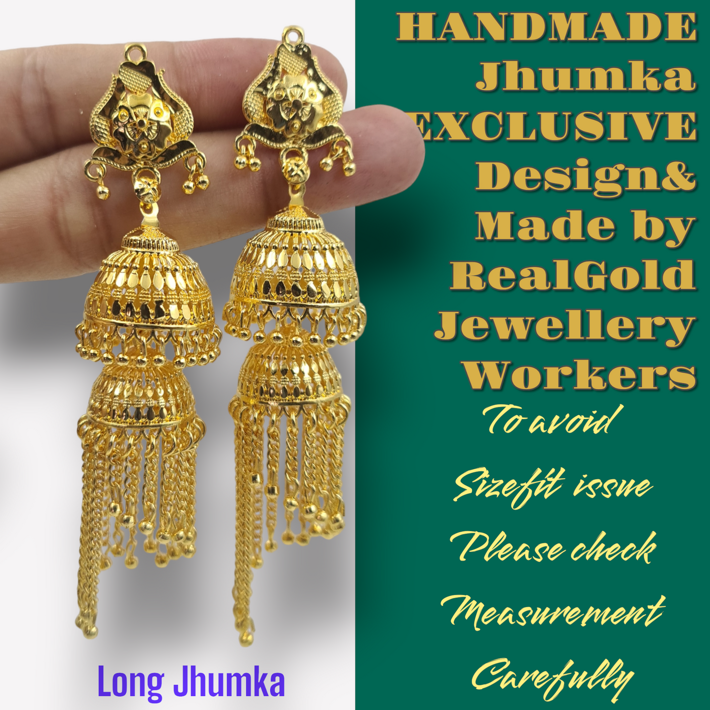 Opulent Gold-Plated Double Curtain Jhumka Earrings – Traditional Indian Bridal Jewelry for Special Occasions - Attractive Sister