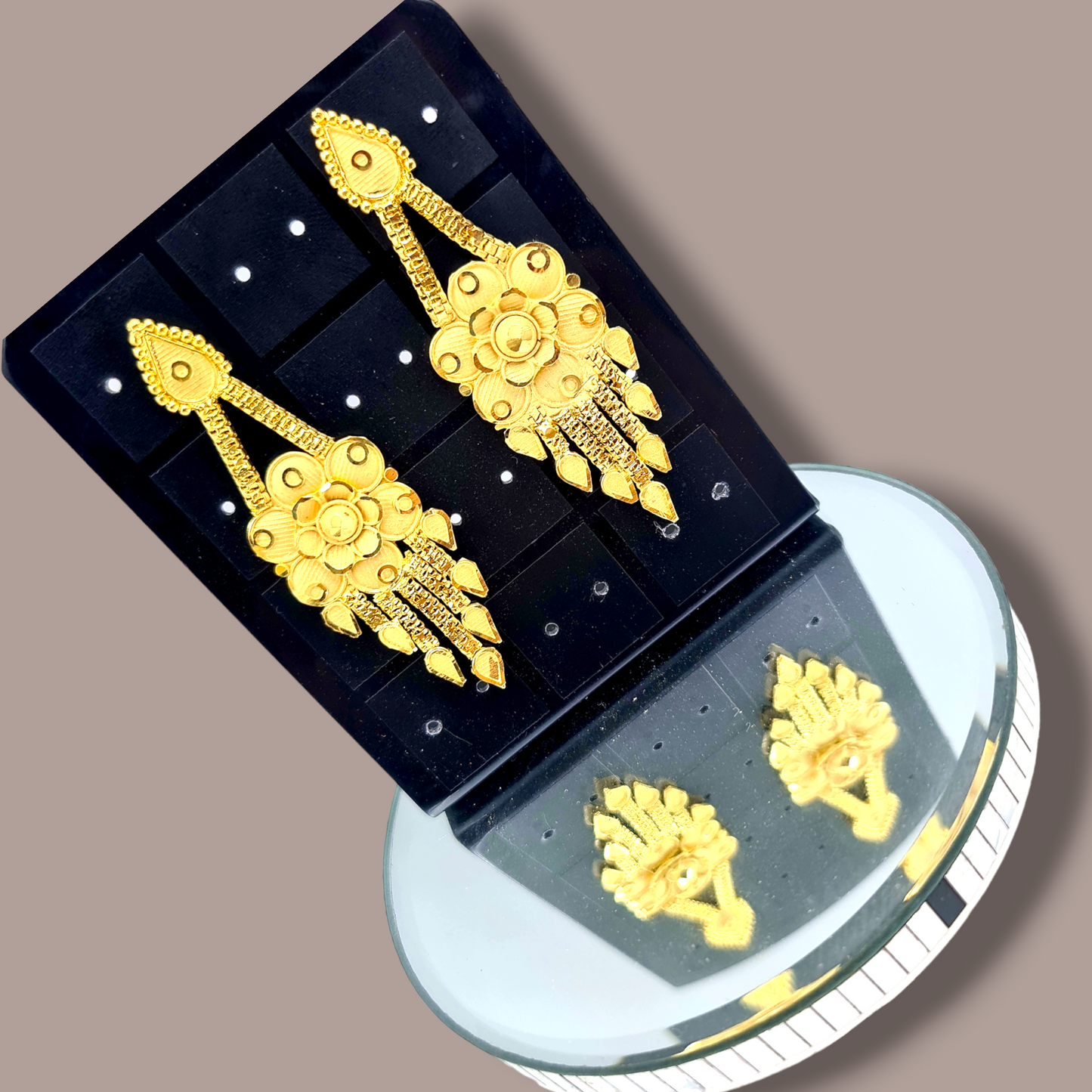 Earrings,Handmade Gold-Plated Earrings with Stunning Crystal Ethnic Bridal Jewelry - Attractive Sister