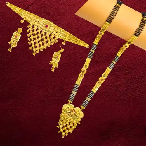 Stunning One Gram Gold Necklace Set Combo with Earrings – New Trends - Attractive Sister