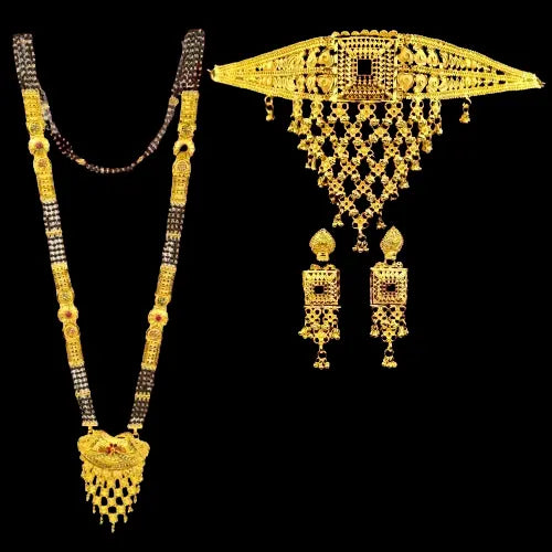 Stunning One Gram Gold Necklace Set Combo with Earrings – New Trends - Attractive Sister