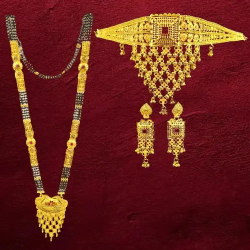 Stunning One Gram Gold Necklace Set Combo with Earrings – New Trends - Attractive Sister