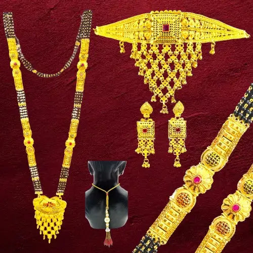 Stunning One Gram Gold Necklace Set Combo with Earrings – New Trends - Attractive Sister