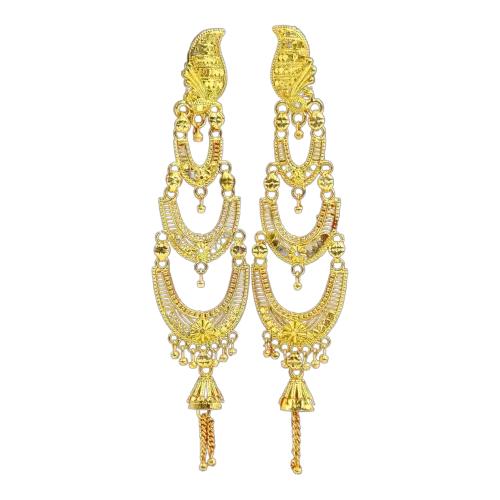 Attractive Sister 22K Gold Plated Multi Layer Earrings / 22K Indian Wedding/ Handcrafted jewelry Attractive Sister