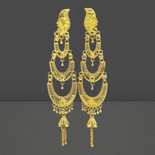 Attractive Sister 22K Gold Plated Multi Layer Earrings / 22K Indian Wedding/ Handcrafted jewelry Attractive Sister