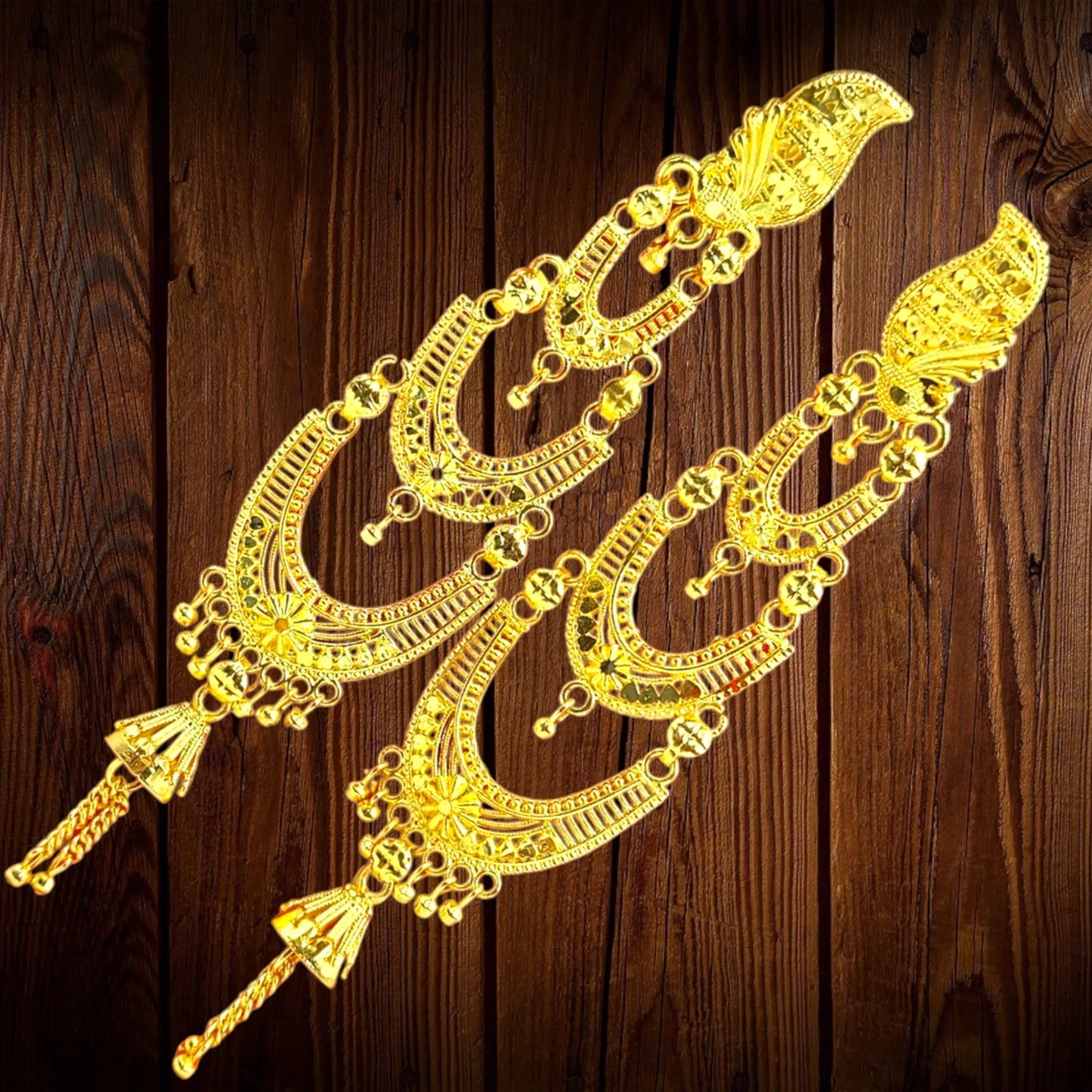 Attractive Sister 22K Gold Plated Multi Layer Earrings / 22K Indian Wedding/ Handcrafted jewelry Attractive Sister