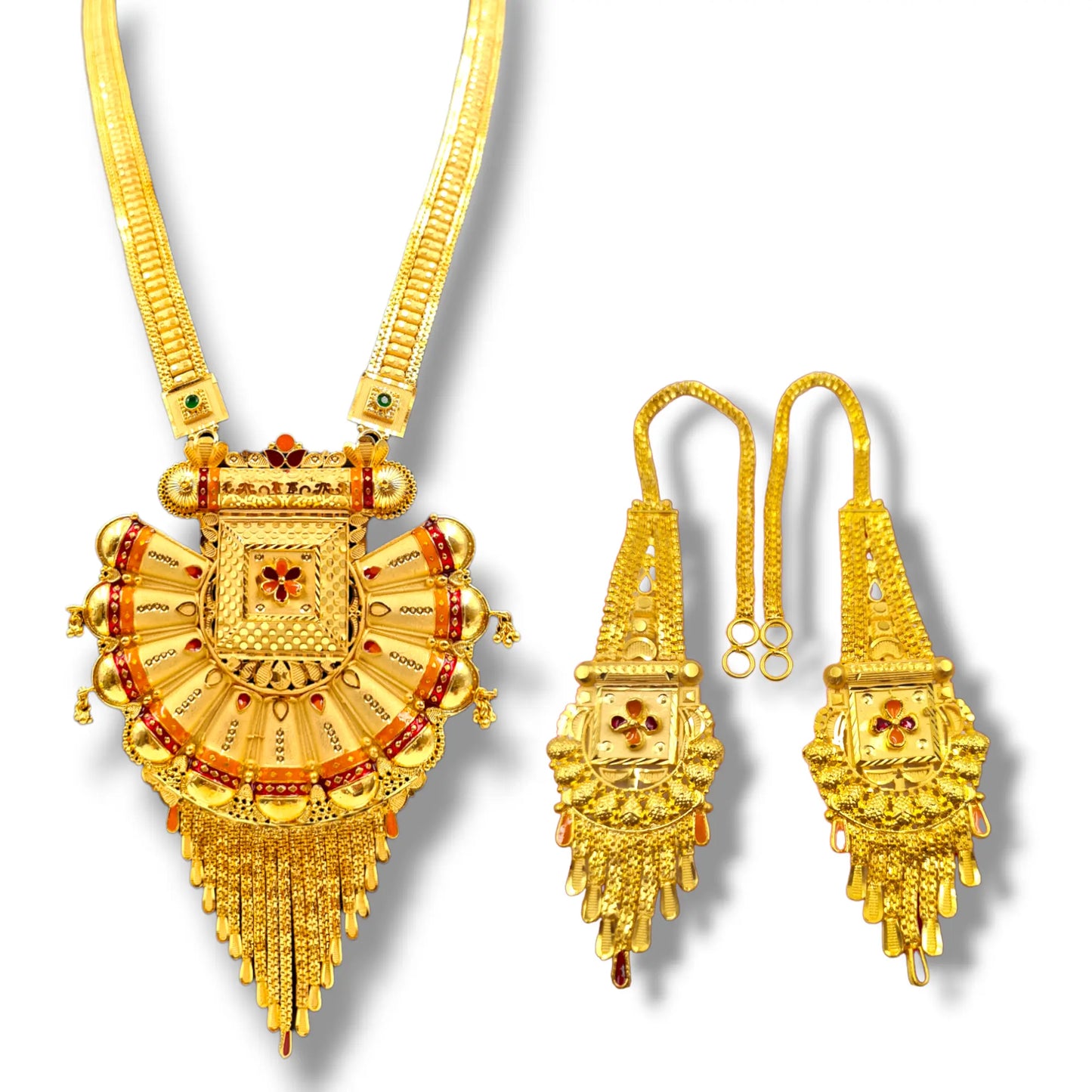 Diwali Special 2 Gram Gold plated Necklace Set with Earrings - perfect for gift , party,wedding,Anniversary - Attractive Sister