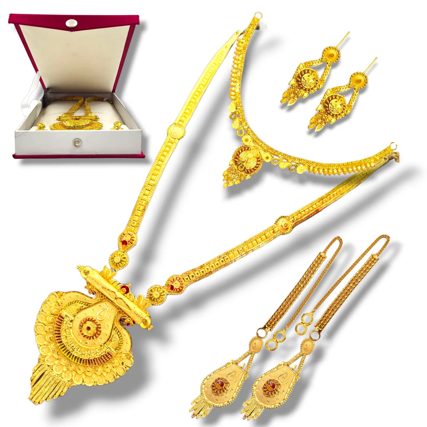 Elevate Your Elegance with Our 2 Gram Gold Combo Necklace Set - Attractive Sister