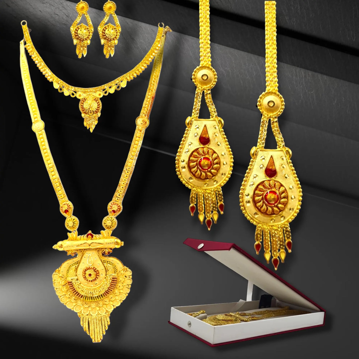 Elevate Your Elegance with Our 2 Gram Gold Combo Necklace Set - Attractive Sister