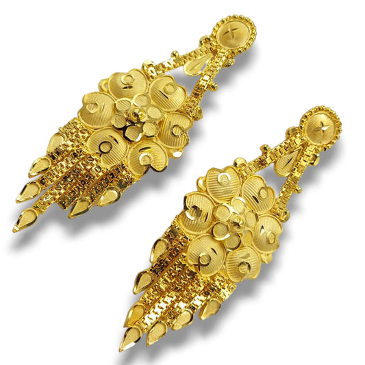 Earrings,Handmade Gold-Plated Earrings with Stunning Crystal Ethnic Bridal Jewelry - Attractive Sister