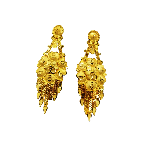 Earrings,Handmade Gold-Plated Earrings with Stunning Crystal Ethnic Bridal Jewelry - Attractive Sister