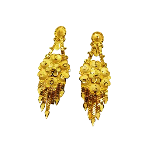 Earrings,Handmade Gold-Plated Earrings with Stunning Crystal Ethnic Bridal Jewelry - Attractive Sister