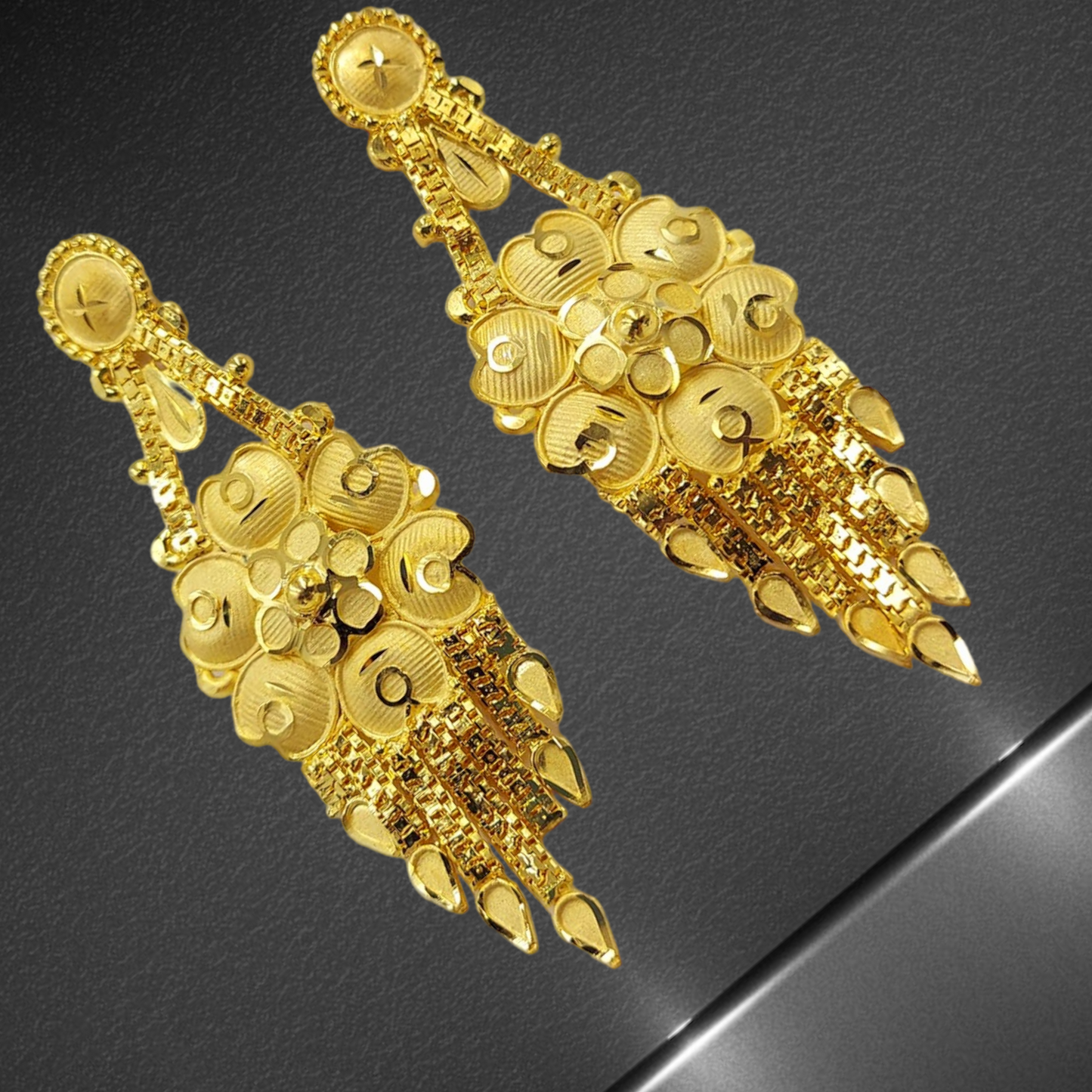Earrings,Handmade Gold-Plated Earrings with Stunning Crystal Ethnic Bridal Jewelry - Attractive Sister