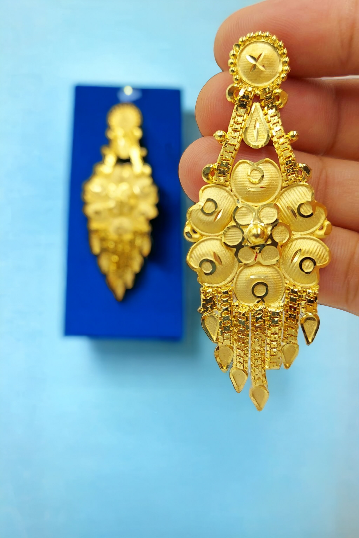 Earrings,Handmade Gold-Plated Earrings with Stunning Crystal Ethnic Bridal Jewelry - Attractive Sister