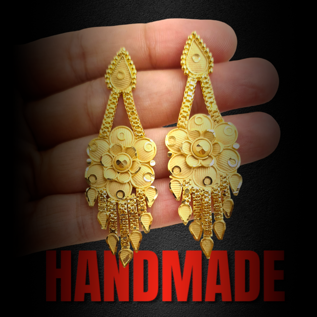 Earrings,Handmade Gold-Plated Earrings with Stunning Crystal Ethnic Bridal Jewelry - Attractive Sister