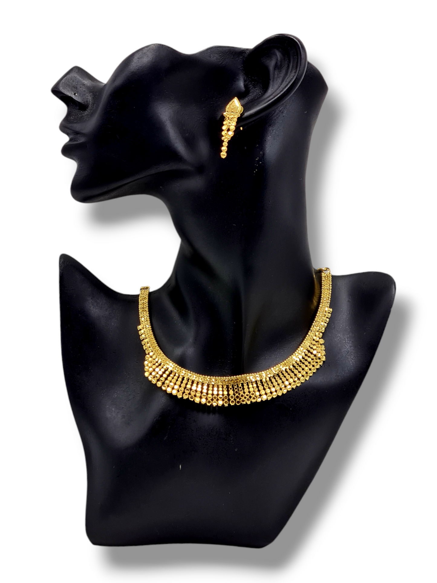 Handmade Gold Plated Choker Necklace Set | Adjustable Bridal Jewelry with Earrings and Kanchain | Lightweight Indian Jewelry with Gift Box - Attractive Sister