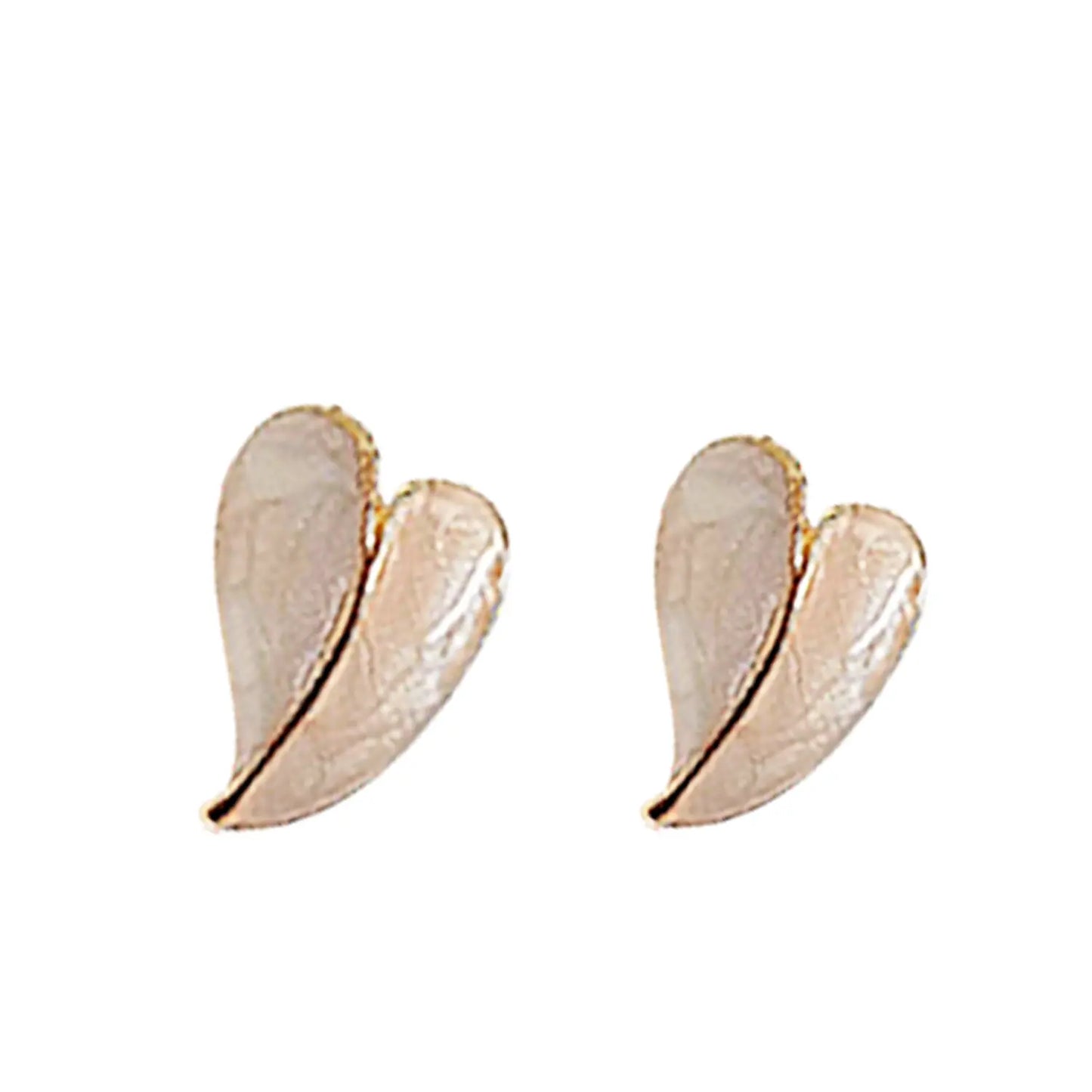 Heart-Shaped Stud Earrings Attractive Sister