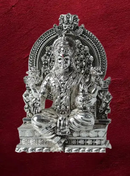 Gold and Silver Plated Maa Laxmi Ji Statue - 165g, 3.75" x 1.75" x 2.25" - Prosperity Idol Attractive Sister