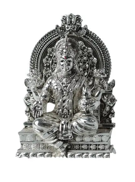 Gold and Silver Plated Maa Laxmi Ji Statue - 165g, 3.75" x 1.75" x 2.25" - Prosperity Idol Attractive Sister
