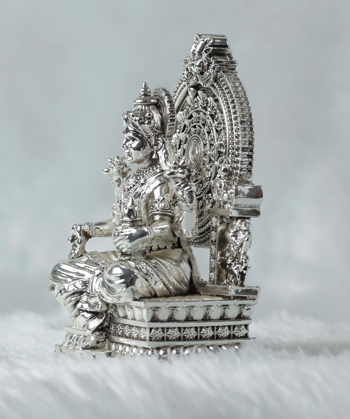 Gold and Silver Plated Maa Laxmi Ji Statue - 165g, 3.75" x 1.75" x 2.25" - Prosperity Idol Attractive Sister