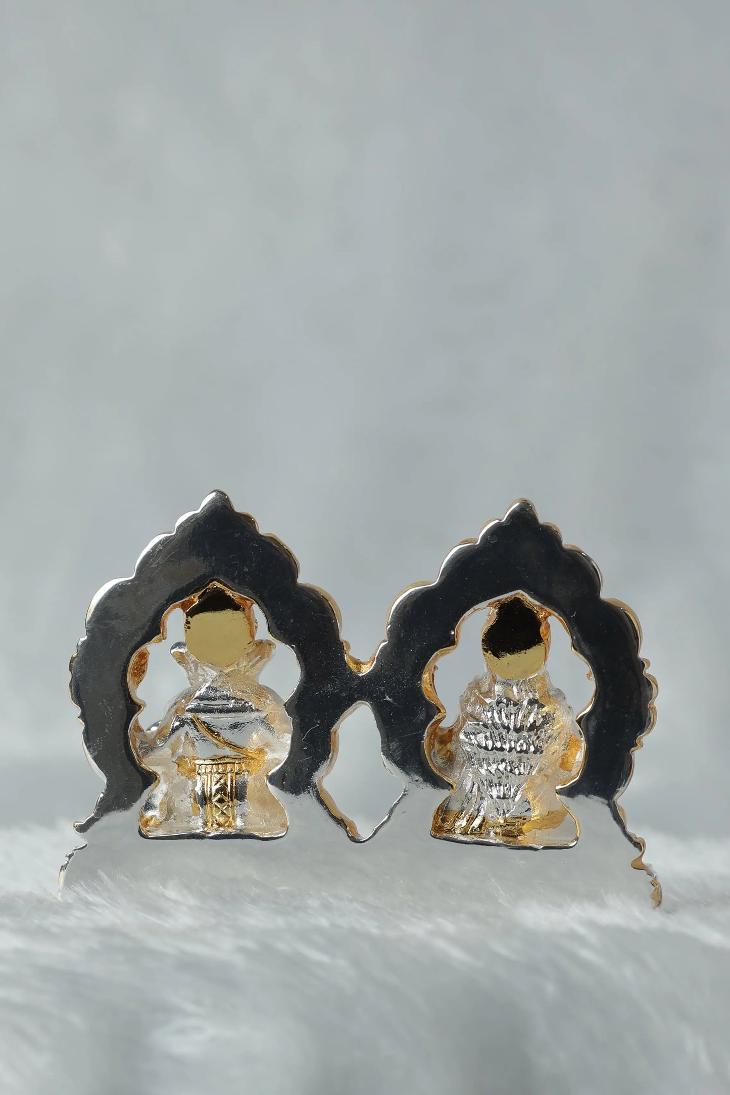 Gold and Silver Plated Maa Laxmi and Ganpati Idol - 3x4x1 Inches, 148 Grams - Divine Home Decor for Prosperity and Blessings Attractive Sister